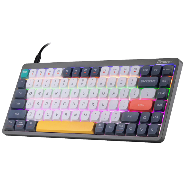 Tracer Tastatura sa osvjetljenjem, USB/BT/WiFi, gaming, mehanička - FINA 84 Grey - Image 5
