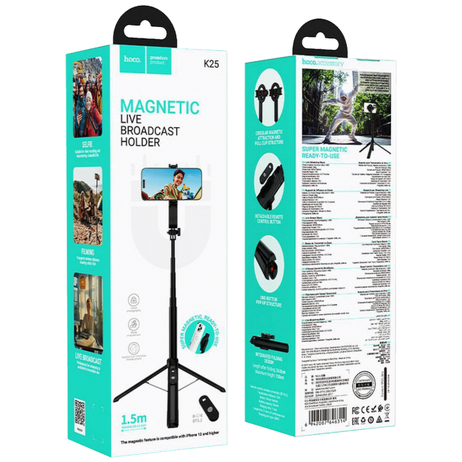 hoco. Selfie stick s bežičnim daljinskim upravljačem i stativom - K25 - Image 6