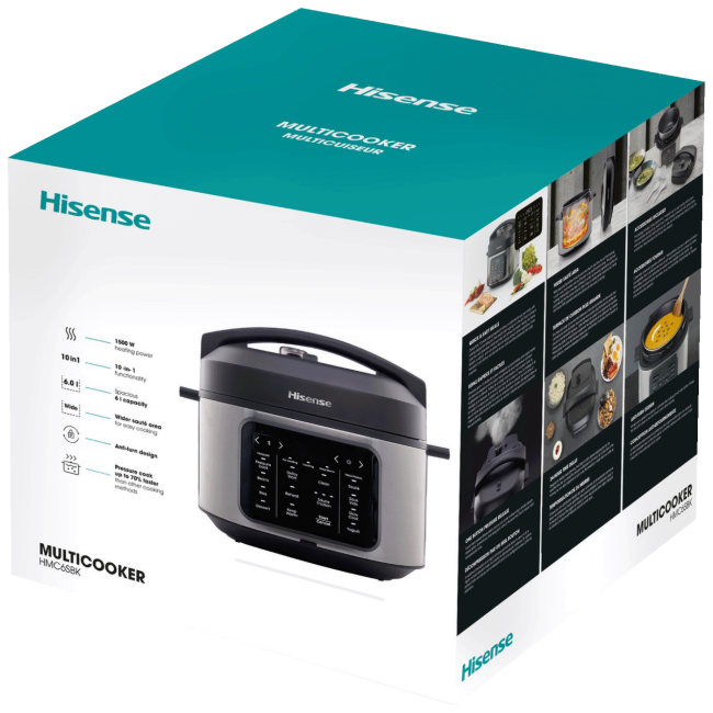 Hisense Višenamjenski lonac, Multicooker, 1500W, 6 lit. - HMC6SBK - Image 6
