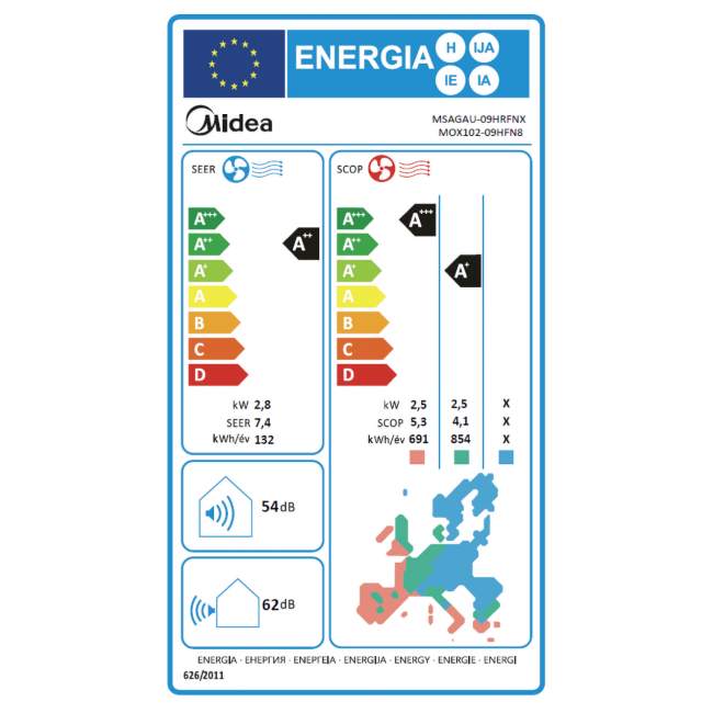 Midea Klima uređaj, split sistem, 9000 Btu, -20°C, WiFi, A++ - Xtreme Save; MG2X-09-SP - Image 5