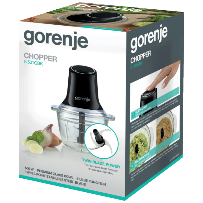 Gorenje Sjeckalica sa staklenom posudom, 500W, zapremina 1 l - S501GBK - Image 5