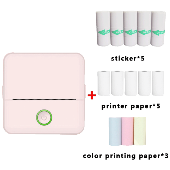 NN-Su Printer, mobilni , Zero INK, Bluetooth, set - X6 Mini Printer,set,Bluetooth,Pink