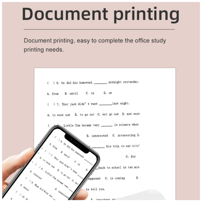 NN-Su Printer, mobilni , Zero INK, Bluetooth, set - X6 Mini Printer,set,Bluetooth,Pink - Image 2