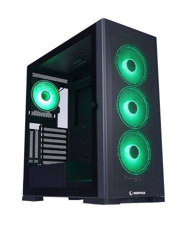 Kućište gaming RAMPAGE MAGNIFIC Mesh Magnetic Tempered Glass Black 4*12cm RGB Fan ATX Mid-T