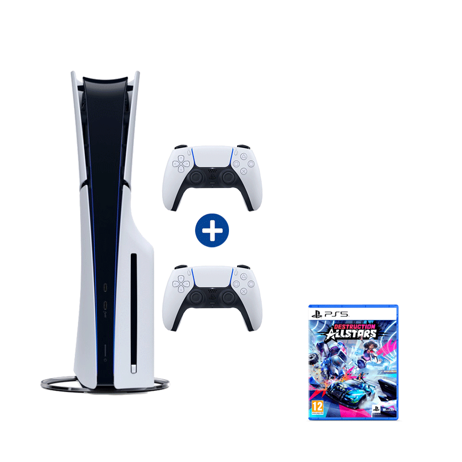 PlayStation 5 SLIM D chassis + PS5 Dualsense Wireless Controller + Destruction AllStars PS5