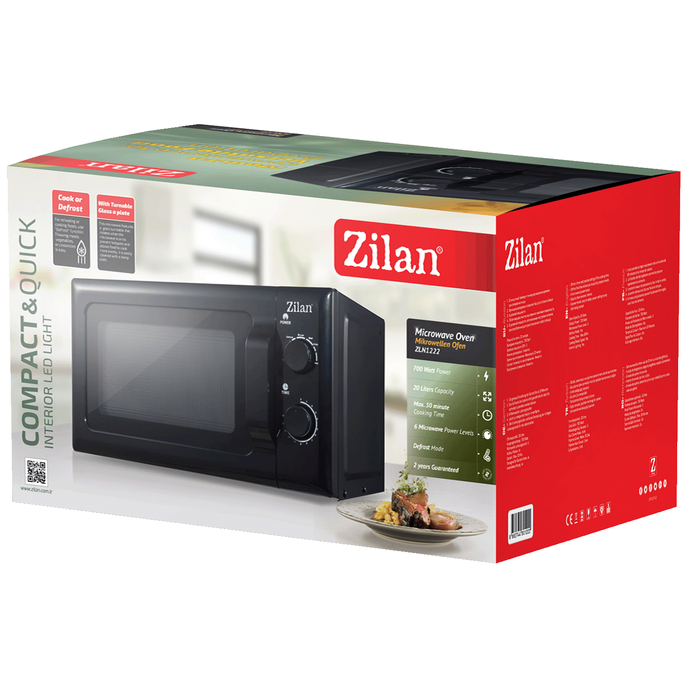 Zilan Mikrovalna pećnica, 700 W, zapremina 20 l - ZLN1222 - Image 2