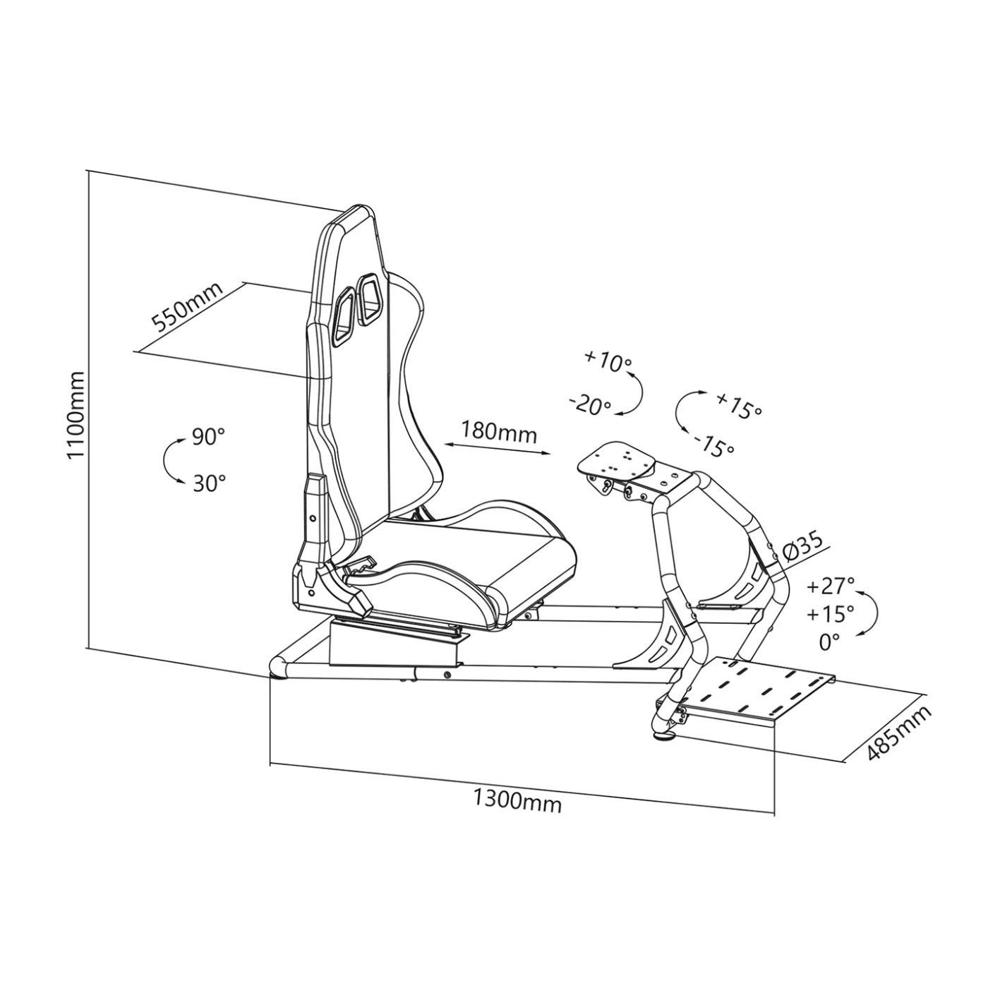 NanoRS Gaming stolica, racing simulator kokpit, 3u1 - RS160 - Image 6