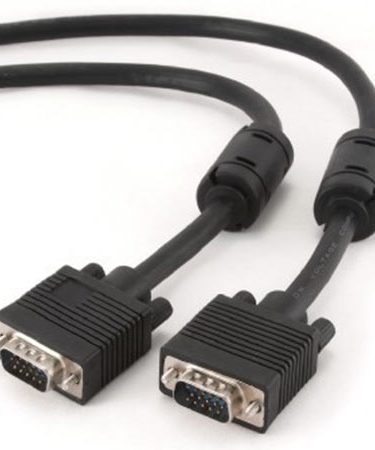 SVGA kabl, 15M-15M dual-shielded + 2xFer 10m black, GEMBIRD CC-PPVGA-10M-B