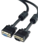 SVGA ext.kabl CC-PPVGAX-10M-B, 10m 15M-15F dual-shielded + 2xFerr, GEMBIRD
