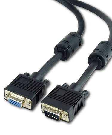 SVGA ext.kabl CC-PPVGAX-10M-B, 10m 15M-15F dual-shielded + 2xFerr, GEMBIRD