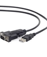 USB to DB9M serial port converter cable, black, GEMBIRD, 1,5m UAS-DB9M-02