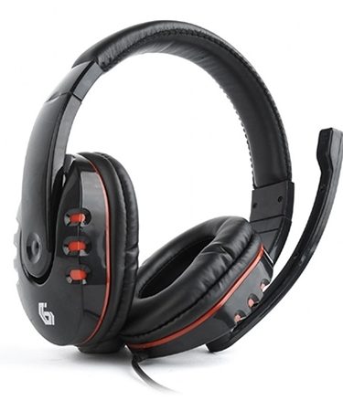 Slušalice sa mikrofonom GEMBIRD gaming, volume control, black/red, GHS-402