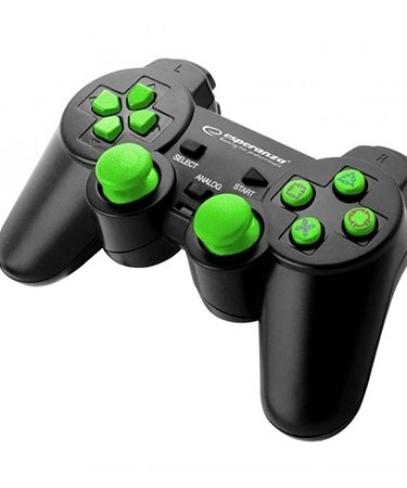 Game Pad ESPERANZA CORSAIR, vibration, PS2/PS3/PC, USB, black/green, EGG106G