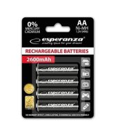 Punjive baterije ESPERANZA RECHARGEABLE Ni-MH  AA 2600MAH 4kom. black, EZA106