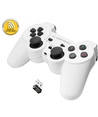 Game Pad ESPERANZA GLADIATOR, vibration, PS3/PC, wireless, white/black, EGG108W