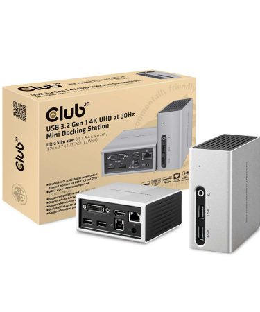 Docking station Club 3D USB TYPE A 3.1 GEN 1 4K UHD MINI DOCKING STATION CSV-3104D