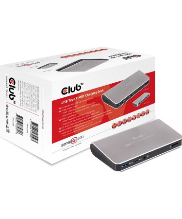 Docking station Club 3D USB TYPE C 3.1 GEN 1 MST SINGLE 4K30HZ DUAL 1200P CHARGING DOCK 60W CSV-1560