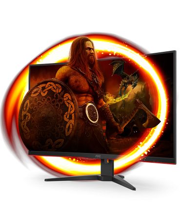 MONITOR AOC 31.5" C32G2ZE Full HD Zakrivljeni. Frameless.16:9,240Hz, 4ms, 300 cd/m2, 4000:1, HDMIx2. DP, vesa