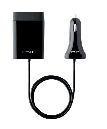 Punjać za mobitel 4-port za auto PNY P-DC-4UF-K01-04-RB