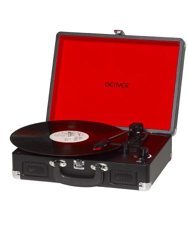 Denver gramofon VPL-120 , USB, zvučnici 2 x 1W, audio out, 331/3rpm, 45rpm or 78rpm, PC recording,crni