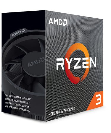 AMD RYZEN 3 4100 AM4 BOX 4 cores, 8 threads, 3.8GHz,4MB L3