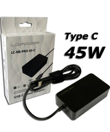 Punjač za laptop Type-C LC-Power Notebook Adaptor 45W, LC-NB-PRO-45-C
