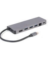Docking station USB adapter Type-C 5-in-1 multi-port adapter Hub + HDMI + PD + card reader + LAN, A-CM-COMBO5-05
