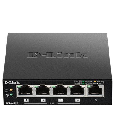 SWITCH 5 portni 10/100 D-LINK, DES-1005P/E,POE