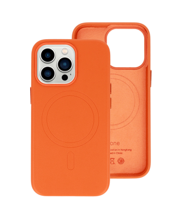 MAGSAFE KOŽNA FUTROLA ZA IPHONE 14 ORANGE