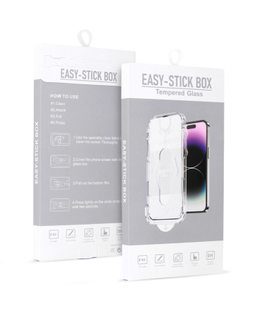 EASY-STICK KUTIJA S PUNIM LJEPILOM OD KALJENOG STAKLA ZA IPHONE 13 PRO MAX/14 PLUS BLACK