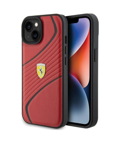 ORIGINALNA FERRARI FUTROLA TWIST METAL LOGO FEHCP15SPTWR DO IPHONE 15 RED