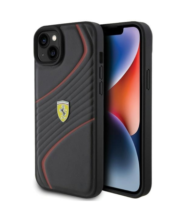 ORIGINALNA FERRARI TVRDA FUTROLA TWIST METAL LOGO FEHCP15MPTWK ZA IPHONE 15 PLUS CRNA