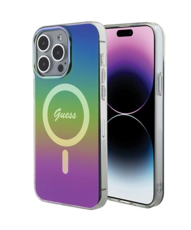ORIGINALNA FUTROLA GUESS IML IRIDESCENT MAGSAFE HARDCASE GUHMP15LHITSK ZA IPHONE 15 PRO MULTICOLOR