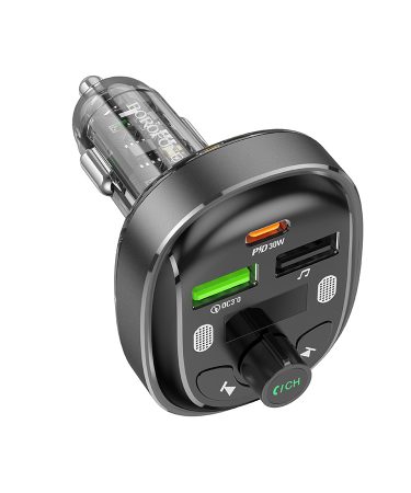FM transmiter Bluetooth sa USB+Type-C punjaćem BOROFONE BC47 Might PD30W+QC3.0 car jazz metal gray