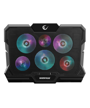 Postolje za notebook gaming RAMPAGE AD-RC10 X-GUST black,ventilator 6x, Rainbow, 35084