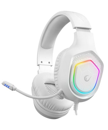Slušalice sa mikrofonom gaming RAMPAGE RM-K90 VECTOR white, RGB LED 3,5 mm