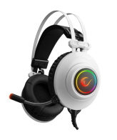 Slušalice sa mikrofonom gaming  RAMPAGE RM-K1 PULSAR white, USB 7.1 surround, vibracija, RGB