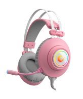 Slušalice sa mikrofonom gaming RAMPAGE RM-K1 PULSAR pink, USB, 7.1 Surround+Vibration, RGB, dugi fleksibilni mikrofon, 36130