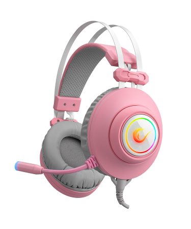 Slušalice sa mikrofonom gaming RAMPAGE RM-K1 PULSAR pink, USB, 7.1 Surround+Vibration, RGB, dugi fleksibilni mikrofon, 36130