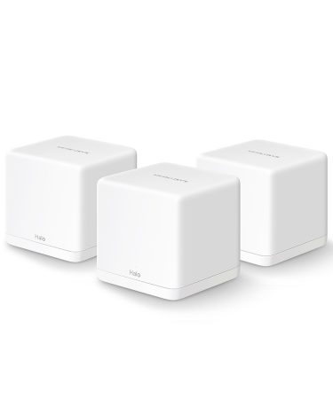 Mercusys Halo H30G(3-pack) AC1300 Whole Home Mesh Wi-Fi System, 400 Mbps at 2.4 GHz + 867 Mbps at 5 GHz, 2× Internal Antennas, 2× Gigabit Ports per Un