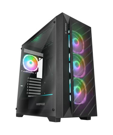 Kućište gaming RAMPAGE PRIME Mesh Tempered Glass 4*ARGB Fan Hub E-ATX, 37919
