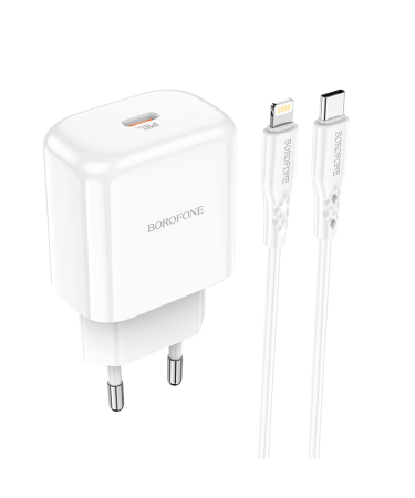 USB punjač sa kablom 1m Type-C to iPhone/lightning BOROFONE BN3 Premium PD20W Type-C single port set white