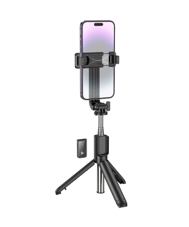 Stativ tripod selfie stap za mobitel do 7" + daljinski bluetooth BOROFONE BY11 Happy live broadcast black