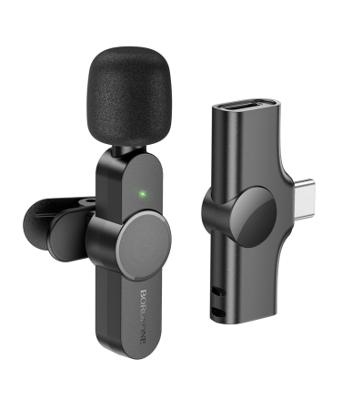 Mikrofon wireless Type-C BOROFONE BFK12 Trophy lavalier digital black