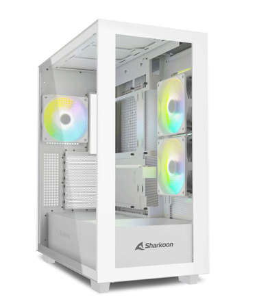 Kućište SHARKOON gaming, Rebel C60 RGB ATX white, ventilator 4x120mm