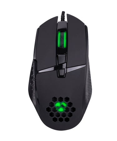 Miš gaming Everest RAGE-X1 Usb Black Led Illuminated 6400dpi 8 Buttons Programable Gaming Mouse with top holes design, Sunplus 192
