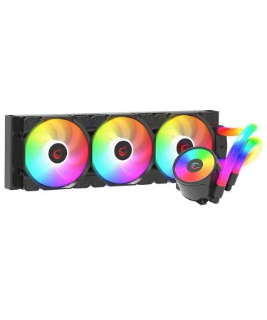 CPU hladnjak AIO Liquid gaming RAMPAGE ICEBLADE C8 Black 72CFM 2000RPM ARGB Fan AM5/LGA1700 Compatible LED Tube 360mm