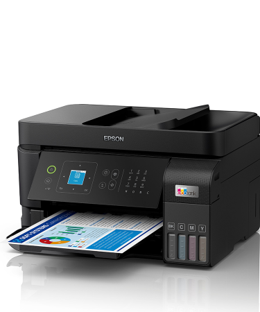 Printer EPSON EcoTank L5590 print/copy/scan/fax.Rezolucija 5760 x1440 dpi. 33str/min Monokrom. 20str/min Colour.USB, WiFi, WiFi Direct.LAN. tinte 103