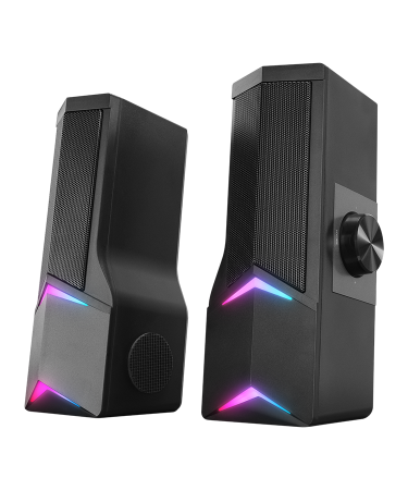 Zvučnici 2.0 gaming RAMPAGE Elegant X10 2.0 Rms Bluetooth 3W*2 RGB Illuminated Multimedia Usb 5V 45dB Gaming Player Speaker, 38928