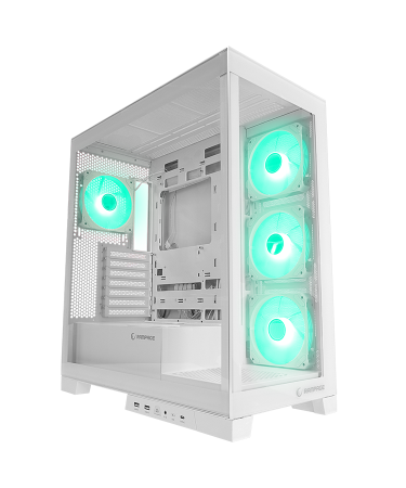 Kućište gaming RAMPAGE HYDRA V2 WHITE Type-C+USB3.0 4*ARGB Infinity Fan+Hub E-ATX Exclusive Gaming, 39990